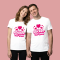 Valentine’s Day Matching Couple T-Shirts - "I'm a Sucker for You" Heart Lollipop Graphic Tees