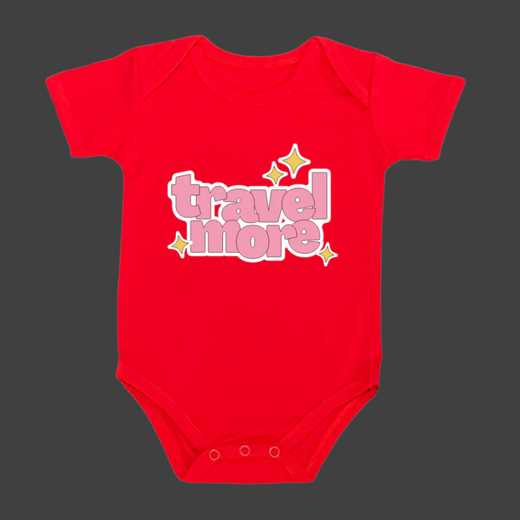 TRAVEL MORE, 100% Cotton Bodysuit,TRAVEL Outfit
