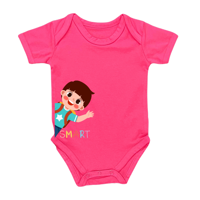 Smart Kid Rompers – Colorful Backpack Cartoon Design – Infant Tees