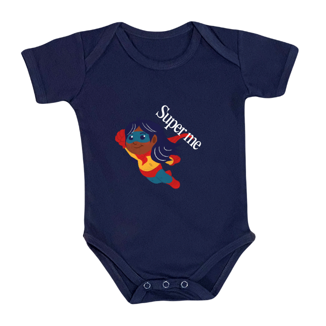 Super Me Kids Romper – Flying Superhero Girl Design – Infant Tees