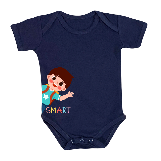 Smart Kid Rompers – Colorful Backpack Cartoon Design – Infant Tees
