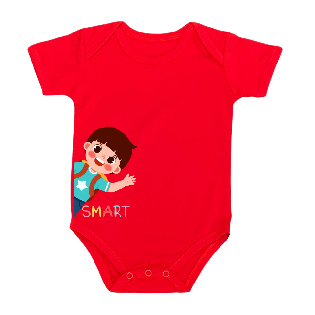 Smart Kid Rompers – Colorful Backpack Cartoon Design – Infant Tees