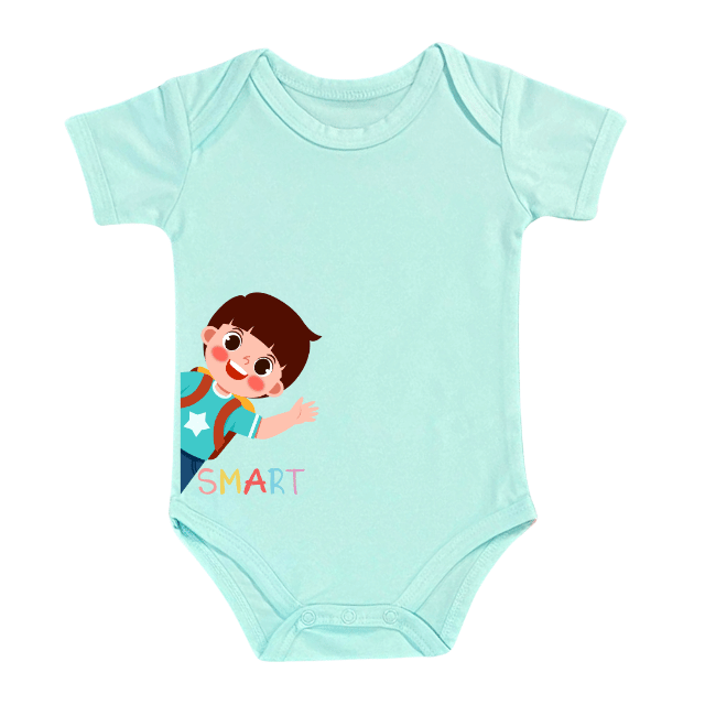 Smart Kid Rompers – Colorful Backpack Cartoon Design – Infant Tees