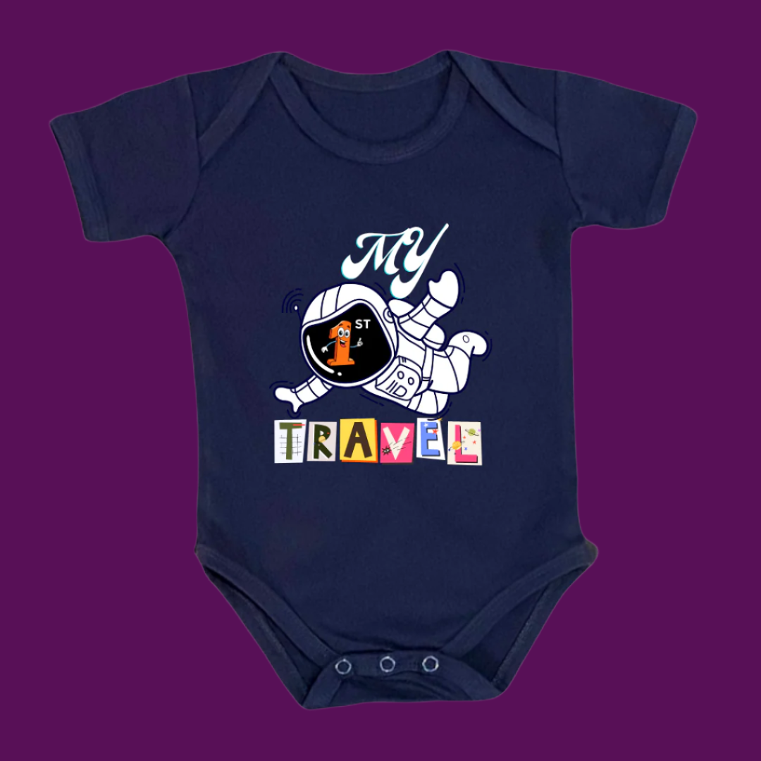 MY FIRST TRAVEL, 100% Cotton Bodysuit,TRAVEL Outfit